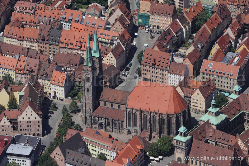 Luftaufnahme Sebalduskirche in Nürnberg | Mittelfranken, Bayern