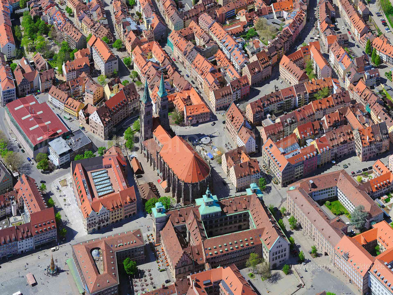 Luftaufnahme Sebalduskirche in Nürnberg | Mittelfranken, Bayern