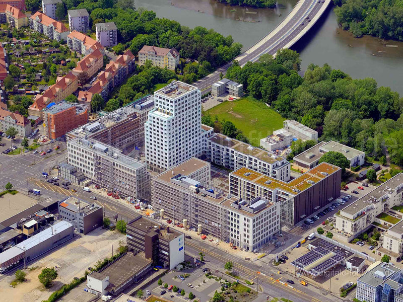 Luftbild - Seetor City Campus, Ort: Nürnberg, Tags: Seetor City Campus, Sontowski & Partner, Wöhrder See, Neubau, Hochhaus...