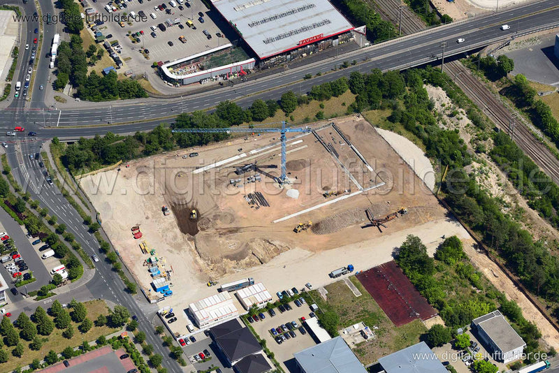 Luftaufnahme Sporthalle am Tillypark (Baustelle) in Nürnberg | Mittelfranken, Bayern