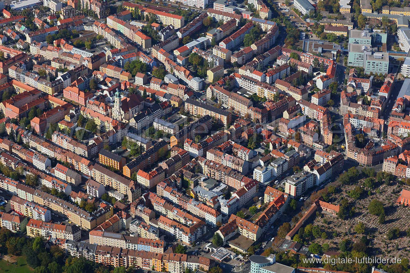 Luftaufnahme St. Johannis in Nürnberg | Mittelfranken, Bayern