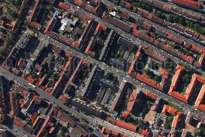 Luftaufnahme St. Johannis in Nürnberg | Mittelfranken, Bayern