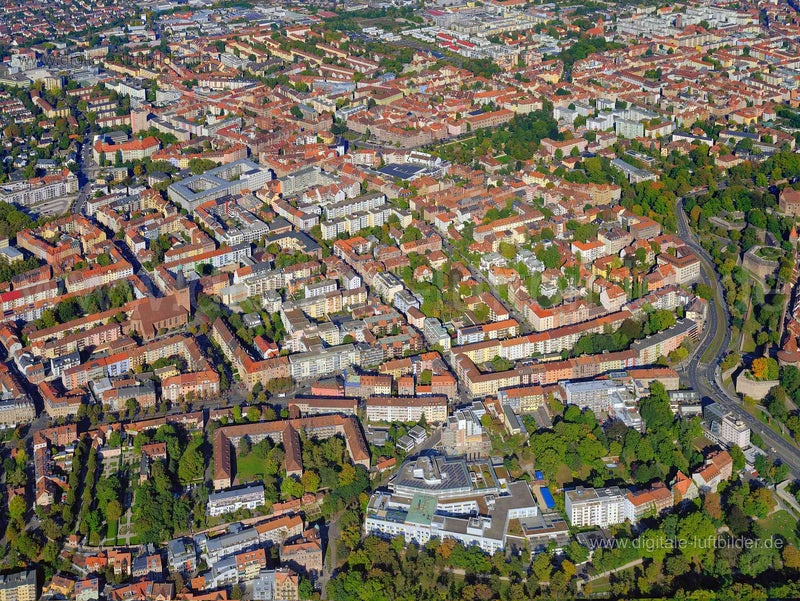 Luftaufnahme St. Johannis in Nürnberg | Mittelfranken, Bayern