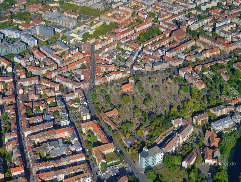 Luftaufnahme Johannisfriedhof in Nürnberg | Mittelfranken, Bayern