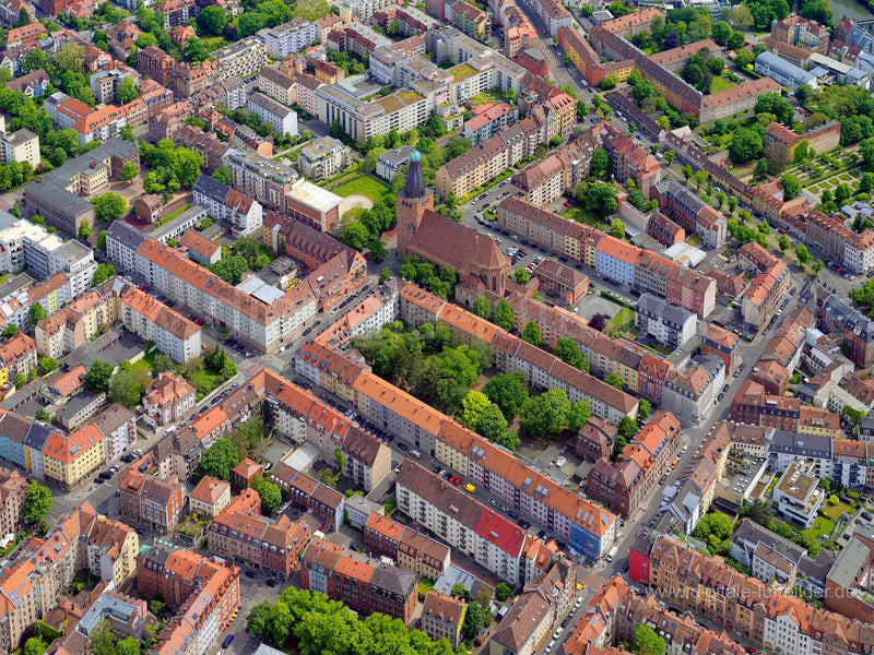 Luftaufnahme Friedenskirche in Nürnberg | Mittelfranken, Bayern