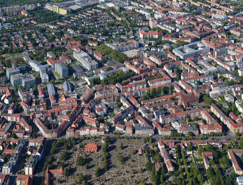 Luftaufnahme St. Johannis in Nürnberg | Mittelfranken, Bayern