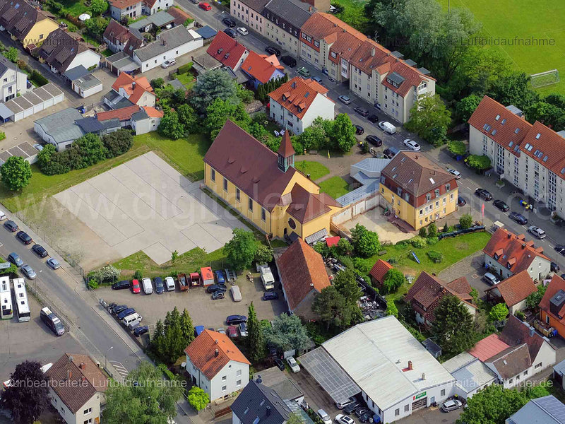 Luftbild - St. Konrad Kirche, Ort: Nürnberg, Tags: St. Konrad Kirche, Kirche, Schniegling, , Nürnberg, Schnieglinger Straß...