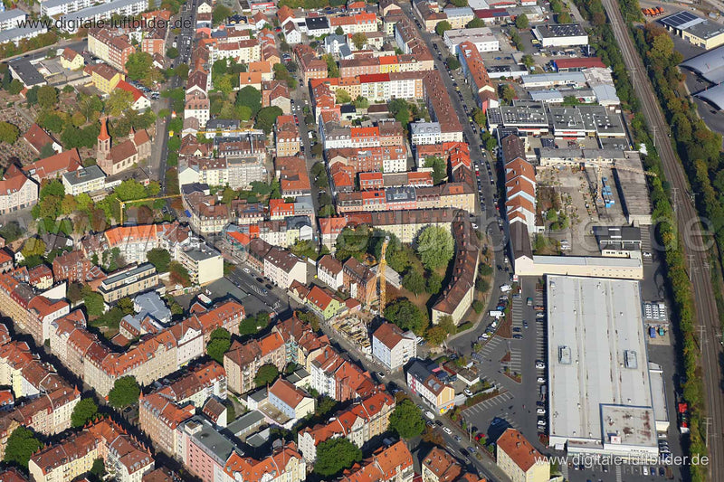 Luftaufnahme St. Leonhard in Nürnberg | Mittelfranken, Bayern