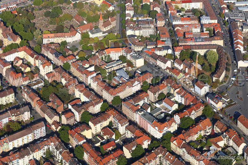 Luftaufnahme St. Leonhard in Nürnberg | Mittelfranken, Bayern