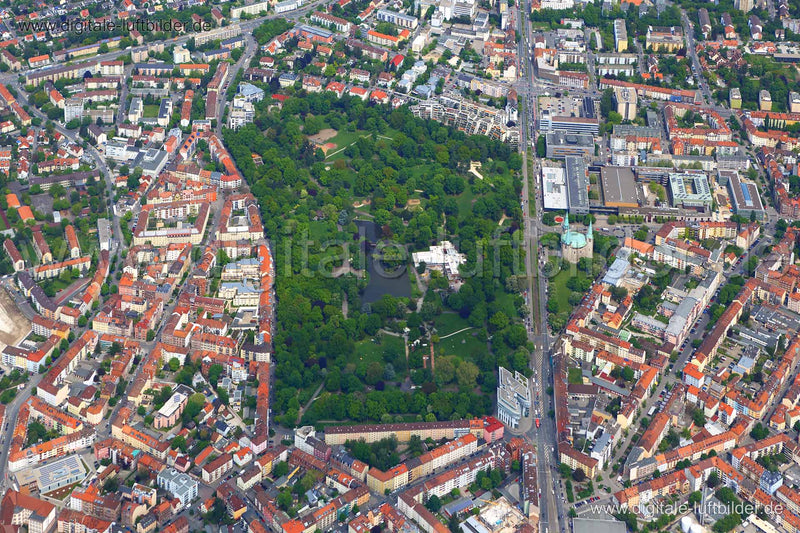 Luftaufnahme Stadtpark in Nürnberg | Mittelfranken, Bayern