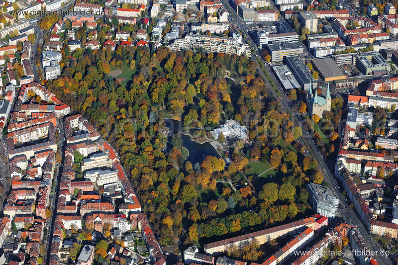 Luftaufnahme Stadtpark in Nürnberg | Mittelfranken, Bayern