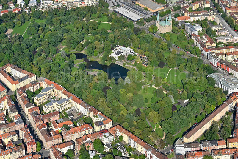 Luftaufnahme Stadtpark in Nürnberg | Mittelfranken, Bayern