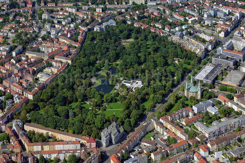 Luftaufnahme Stadtpark in Nürnberg | Mittelfranken, Bayern