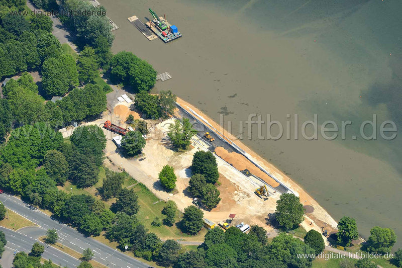 Luftaufnahme Strand am Wöhrder See in Nürnberg | Mittelfranken, Bayern