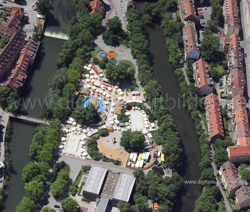 Luftaufnahme Strandfest (Insel Schütt) in Nürnberg | Mittelfranken, Bayern