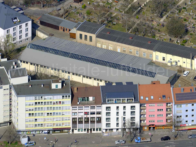Titel: Straßenbahndepot St. Peter, Bildnummer: f471831, Ort / Stadt: Nürnberg, (Land)Kreis: kreisfreie Stadt Nürnberg, Regierungsbezirk: Mittelfranken, Bundesland: Bayern, Aufnahmedatum: 28.03.2022, Schlagwörter: Luftbild, Luftbilder, Luftbildfotografie, Luftaufnahme, Luftbildaufnahme, Luftfoto, Vogelperspektive, Vogelansicht, Deutschland, St. Peter, Straßenbahndepot, Monat: März, Jahreszeit: Frühling, Tageszeit: Mittag / Nachmittag, Jahr: 2022, Flug ID: 20220328, Bildstatus: farblich angepasst,