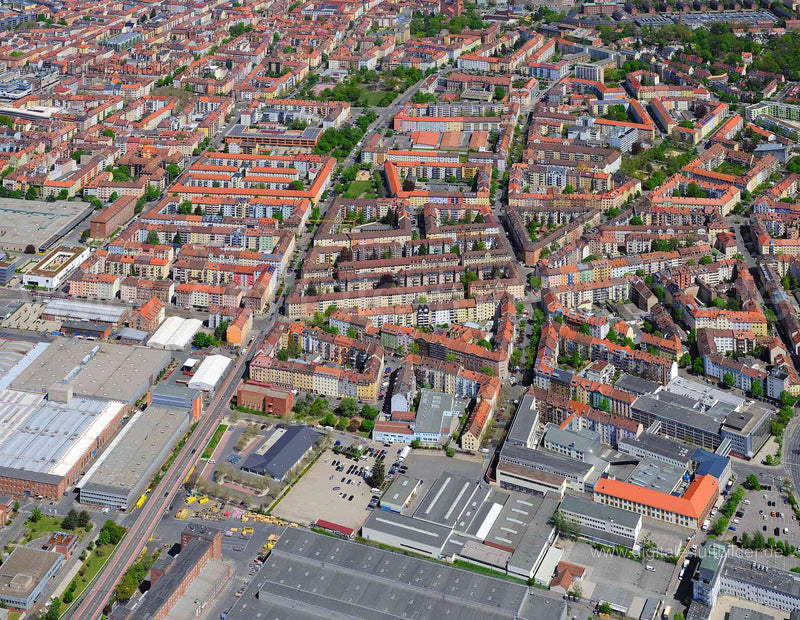 Luftaufnahme Südstadt in Nürnberg | Mittelfranken, Bayern