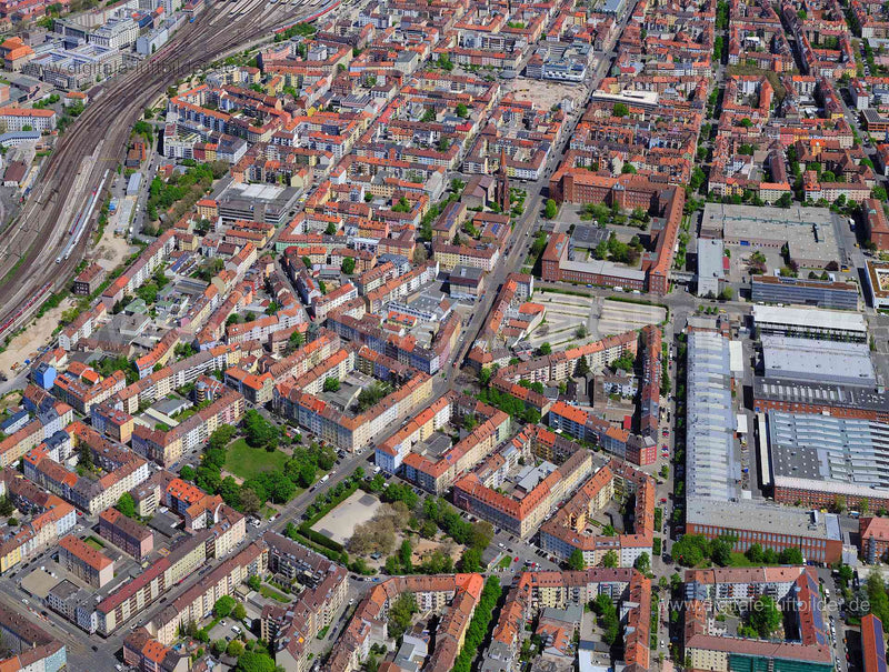 Luftaufnahme Südstadt in Nürnberg | Mittelfranken, Bayern