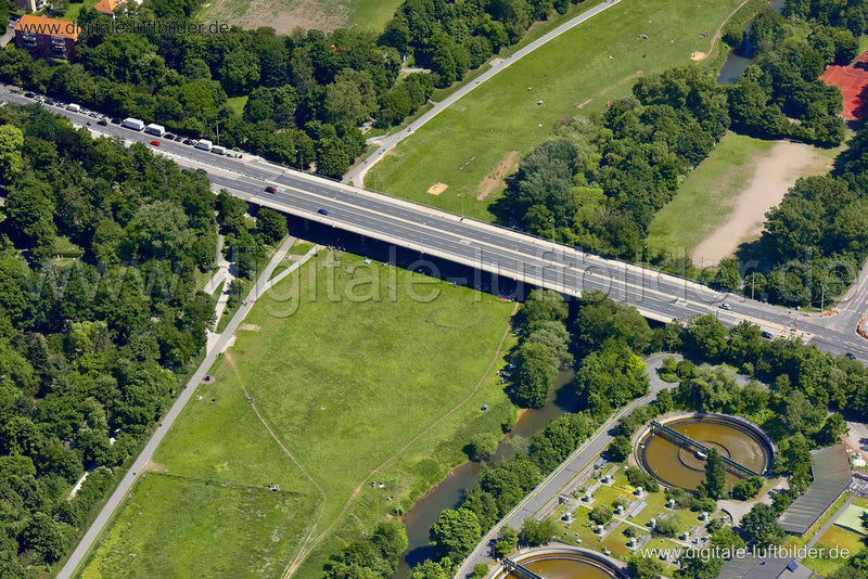 Luftaufnahme Theodor-Heuss-Brücke in Nürnberg | Mittelfranken, Bayern