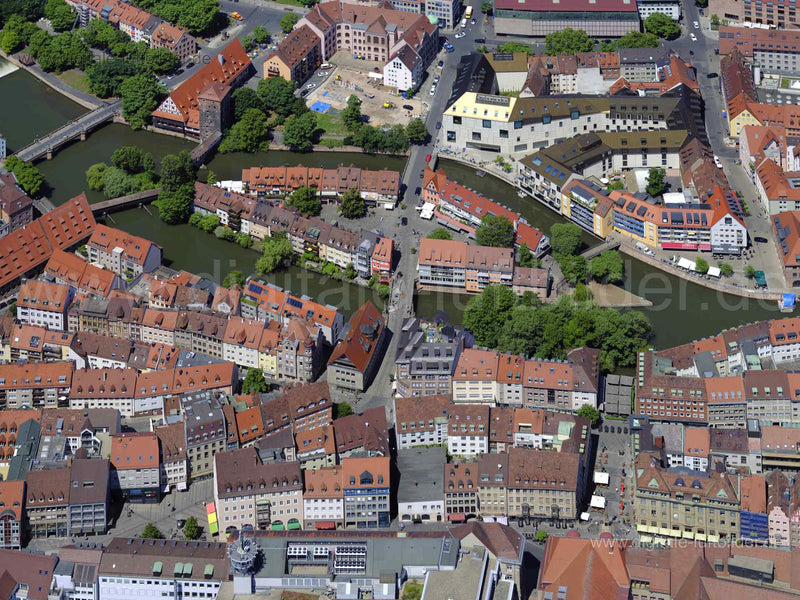 Luftaufnahme Trödelmarkt in Nürnberg | Mittelfranken, Bayern