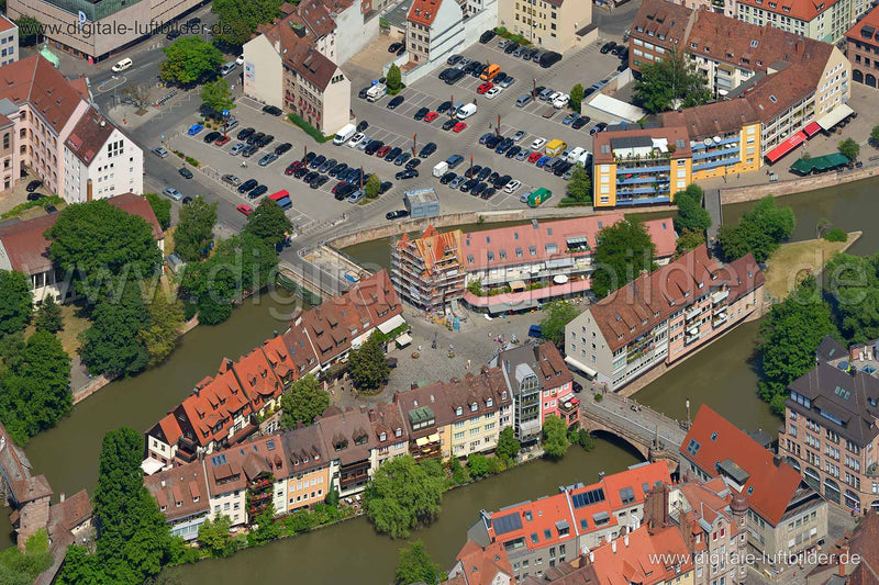 Luftaufnahme Trödelmarkt in Nürnberg | Mittelfranken, Bayern