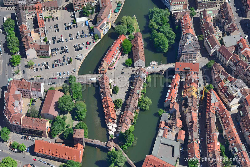 Luftaufnahme Trödelmarkt in Nürnberg | Mittelfranken, Bayern