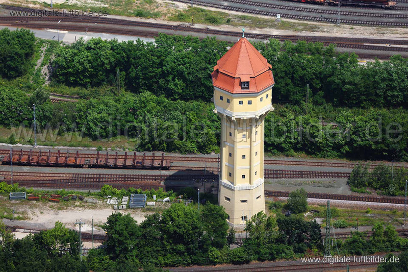 Luftaufnahme Turm am Rangierbahnhof in Nürnberg | Mittelfranken, Bayern