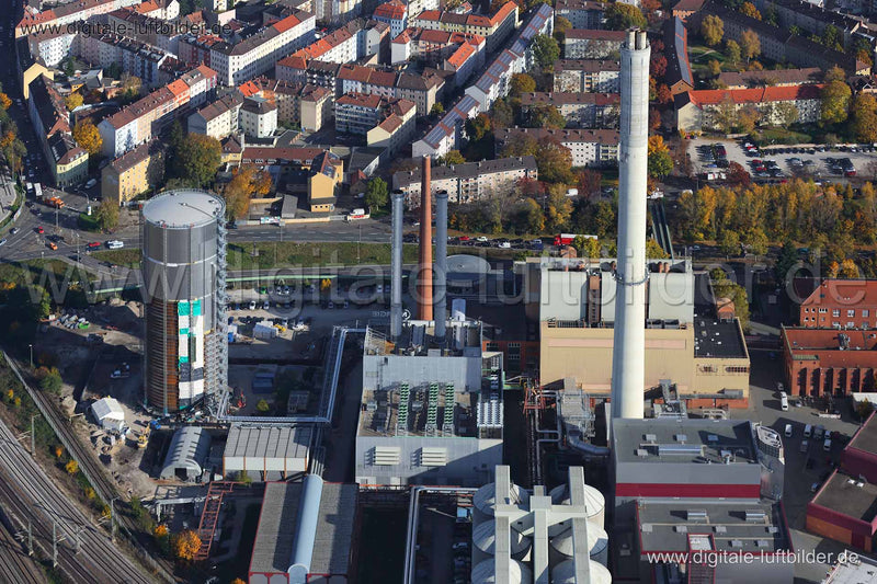 Luftaufnahme Wärmespeicher in Nürnberg | Mittelfranken, Bayern