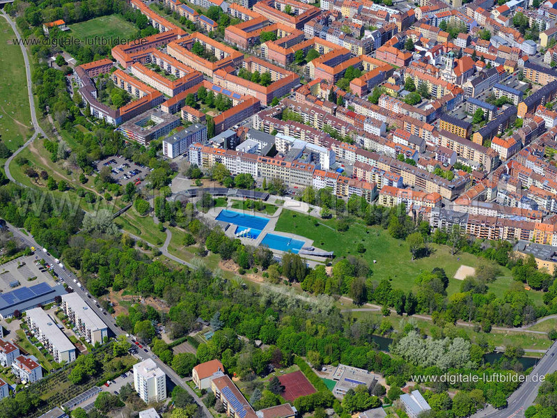 Luftaufnahme Westbad in Nürnberg | Mittelfranken, Bayern