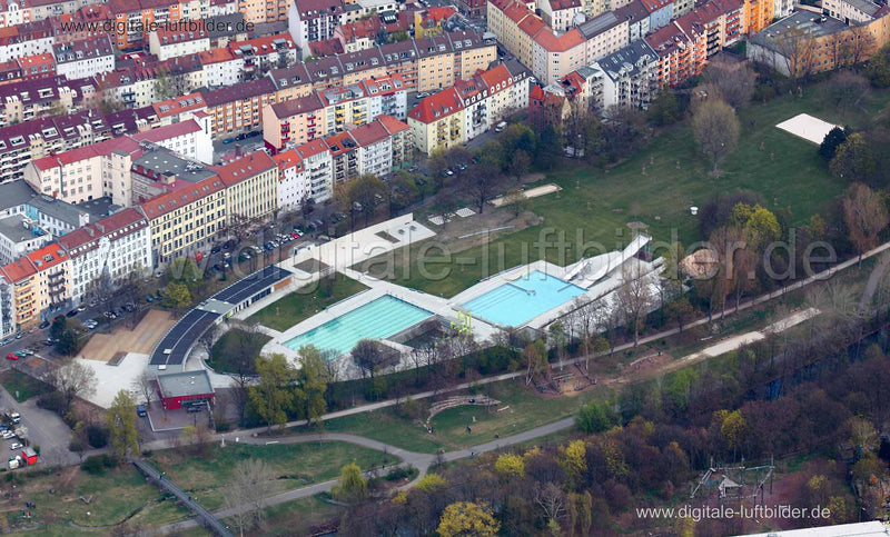 Luftaufnahme Westbad (Umbau) in Nürnberg | Mittelfranken, Bayern