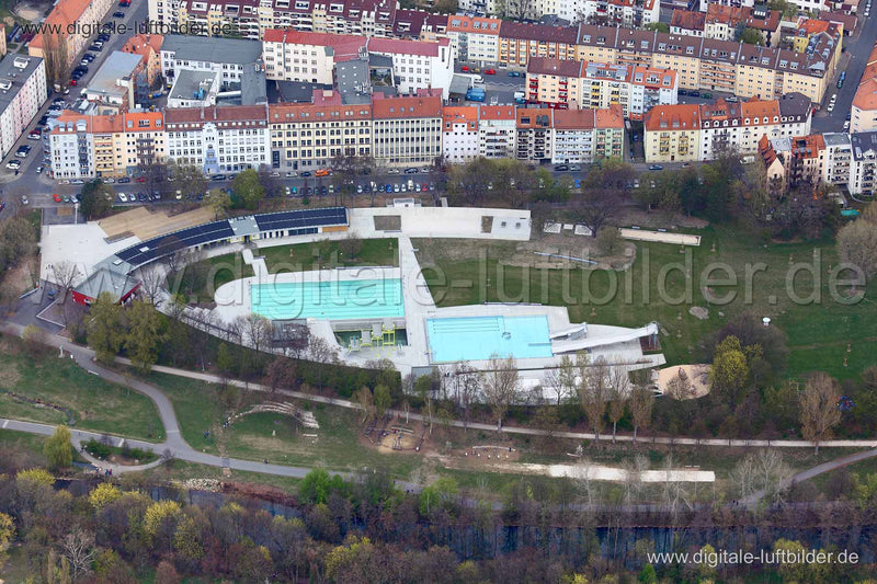 Luftaufnahme Westbad Neubau in Nürnberg | Mittelfranken, Bayern