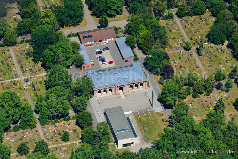 Luftaufnahme Westfriedhof - Trauerhalle in Nürnberg | Mittelfranken, Bayern