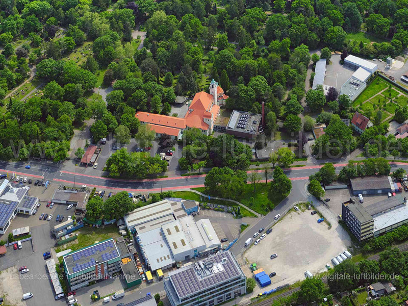 Luftaufnahme Westfriedhof, Krematorium in Nürnberg | Mittelfranken, Bayern