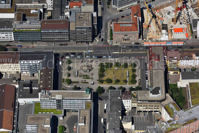 Luftaufnahme Willy-Brandt-Platz in Nürnberg | Mittelfranken, Bayern