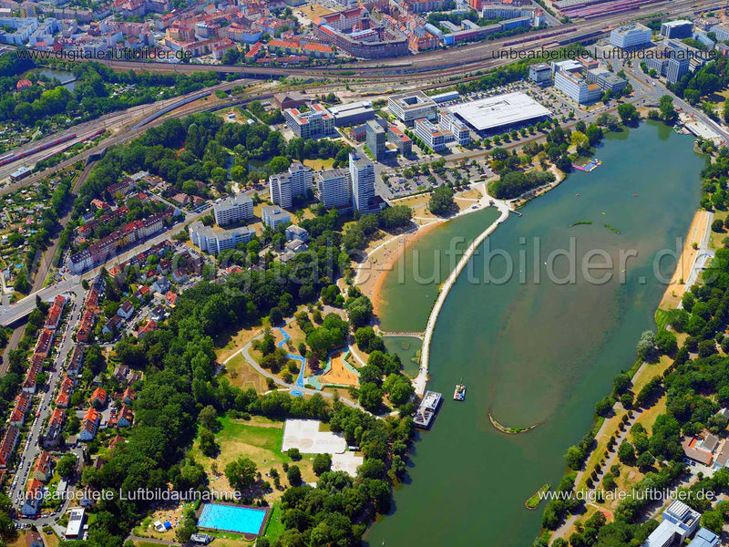 Luftaufnahme Wöhrder See in Nürnberg | Mittelfranken, Bayern