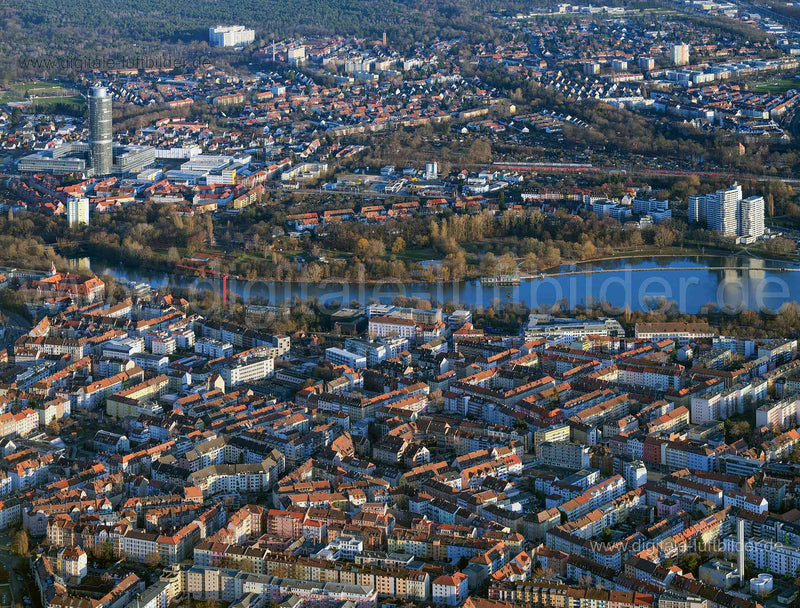 Luftaufnahme Wöhrder See in Nürnberg | Mittelfranken, Bayern