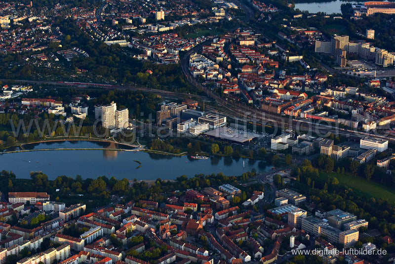 Luftaufnahme Wöhrder See in Nürnberg | Mittelfranken, Bayern