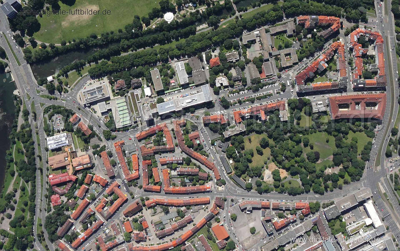Luftaufnahme Wöhrder Talübergang in Nürnberg | Mittelfranken, Bayern