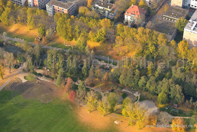 Luftaufnahme Wöhrder Wiese im Herbst in Nürnberg | Mittelfranken, Bayern