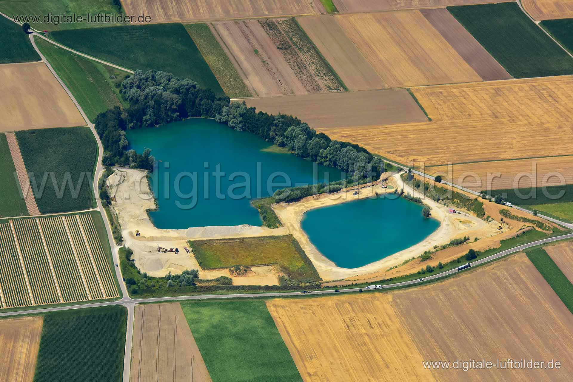Luftaufnahme Baggersee bei Oberpeiching in Oberpeiching | Schwaben, Bayern
