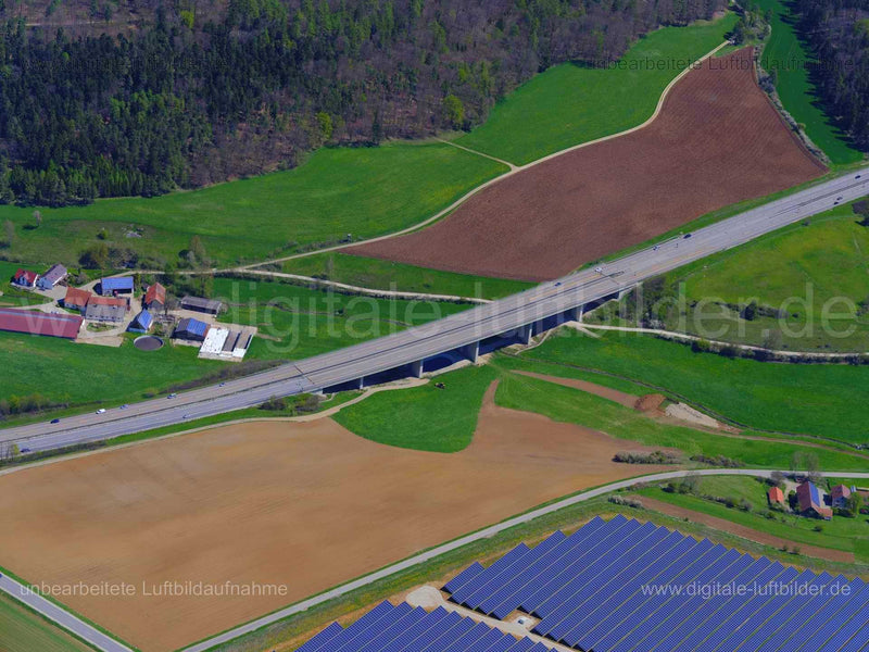 Luftaufnahme Autobahnbrücke A3 bei Kalkhofen in Oberweiling | Oberpfalz, Bayern