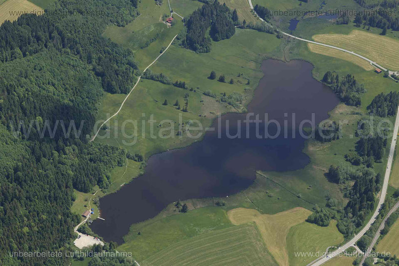 Luftaufnahme Schwarzenberger Weiher in Oy-Mittelberg | Schwaben, Bayern