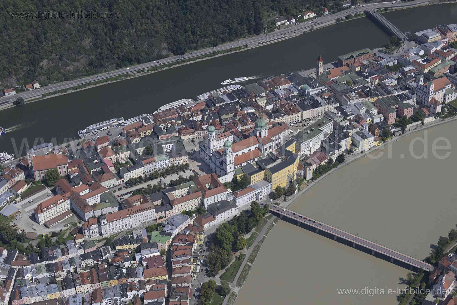 Luftaufnahme Alstadt Passau in Passau | Niederbayern, Bayern