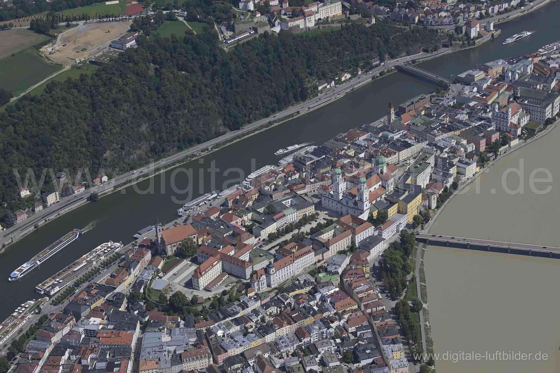 Luftaufnahme Alstadt Passau in Passau | Niederbayern, Bayern