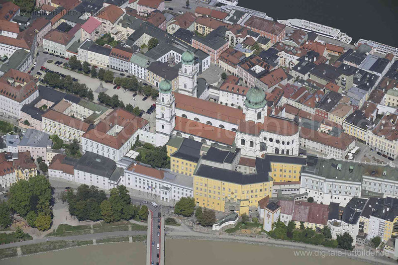 Luftbild Passau Dreiflüsseeck – Donau, Inn & Ilz in Niederbayern