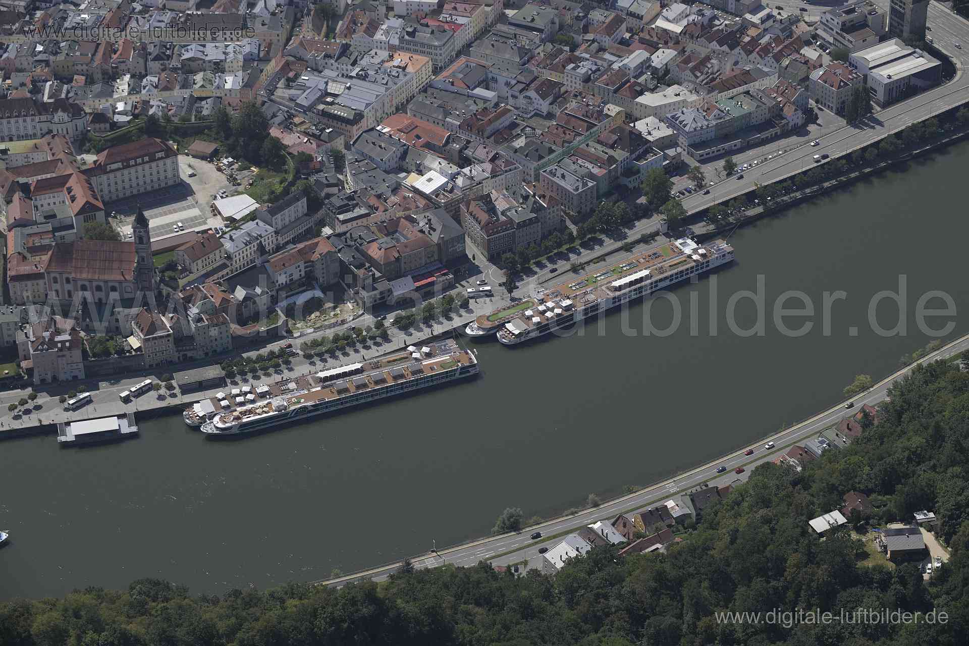 Luftaufnahme Donau in Passau | Niederbayern, Bayern