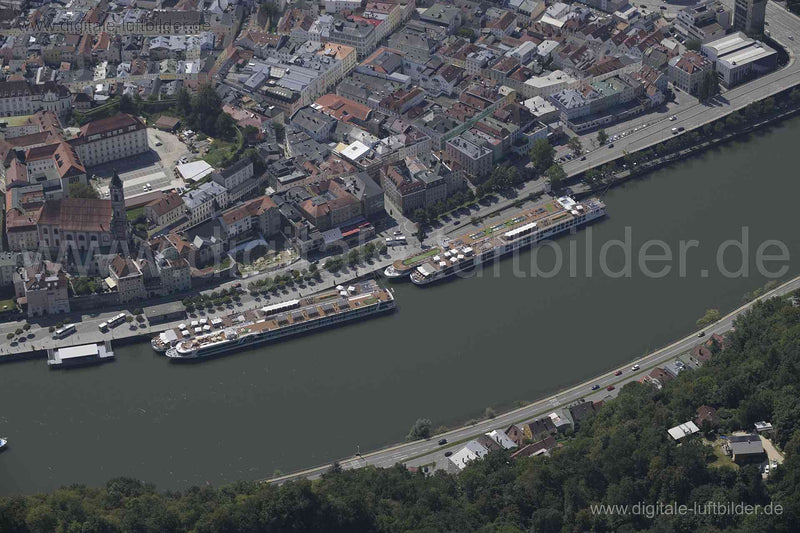 Luftaufnahme Donau in Passau | Niederbayern, Bayern