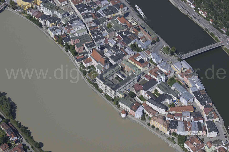 Luftaufnahme Gymnasium Leopoldinum in Passau | Niederbayern, Bayern