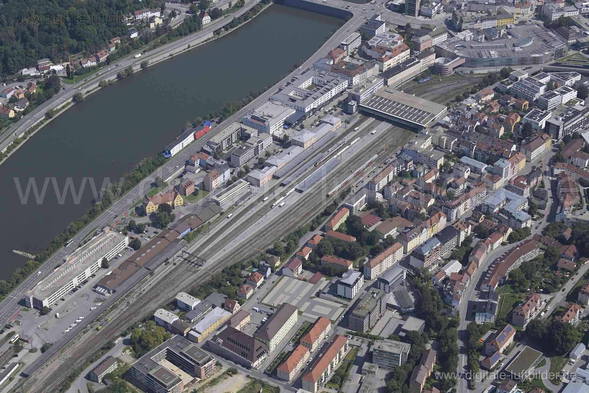 Luftaufnahme Hauptbahnhof Passau in Passau | Niederbayern, Bayern