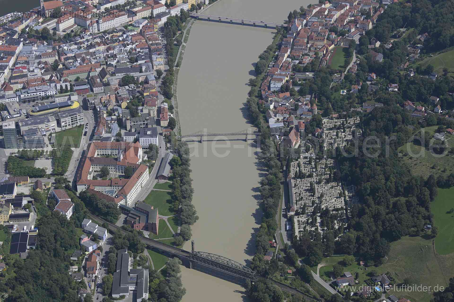 Luftaufnahme Passau Inn in Passau | Niederbayern, Bayern